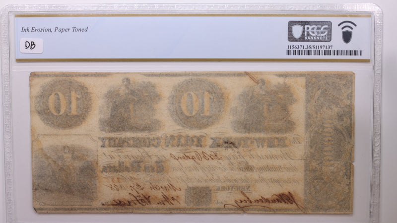1838 $10, New York, N.Y., Obsolete., PCGS VF-35., Store