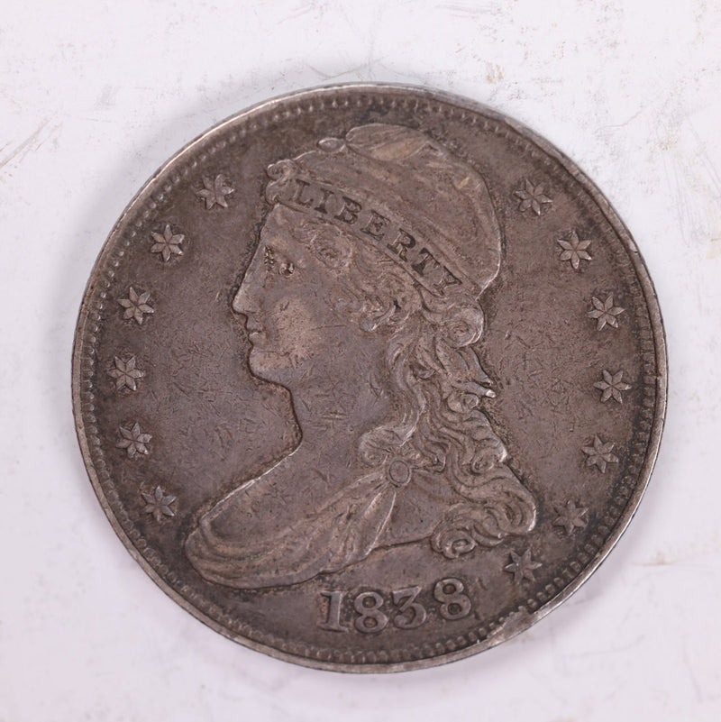 1838 Cap Bust Half Dollar., Very Fine Details Circulated Coin., Store