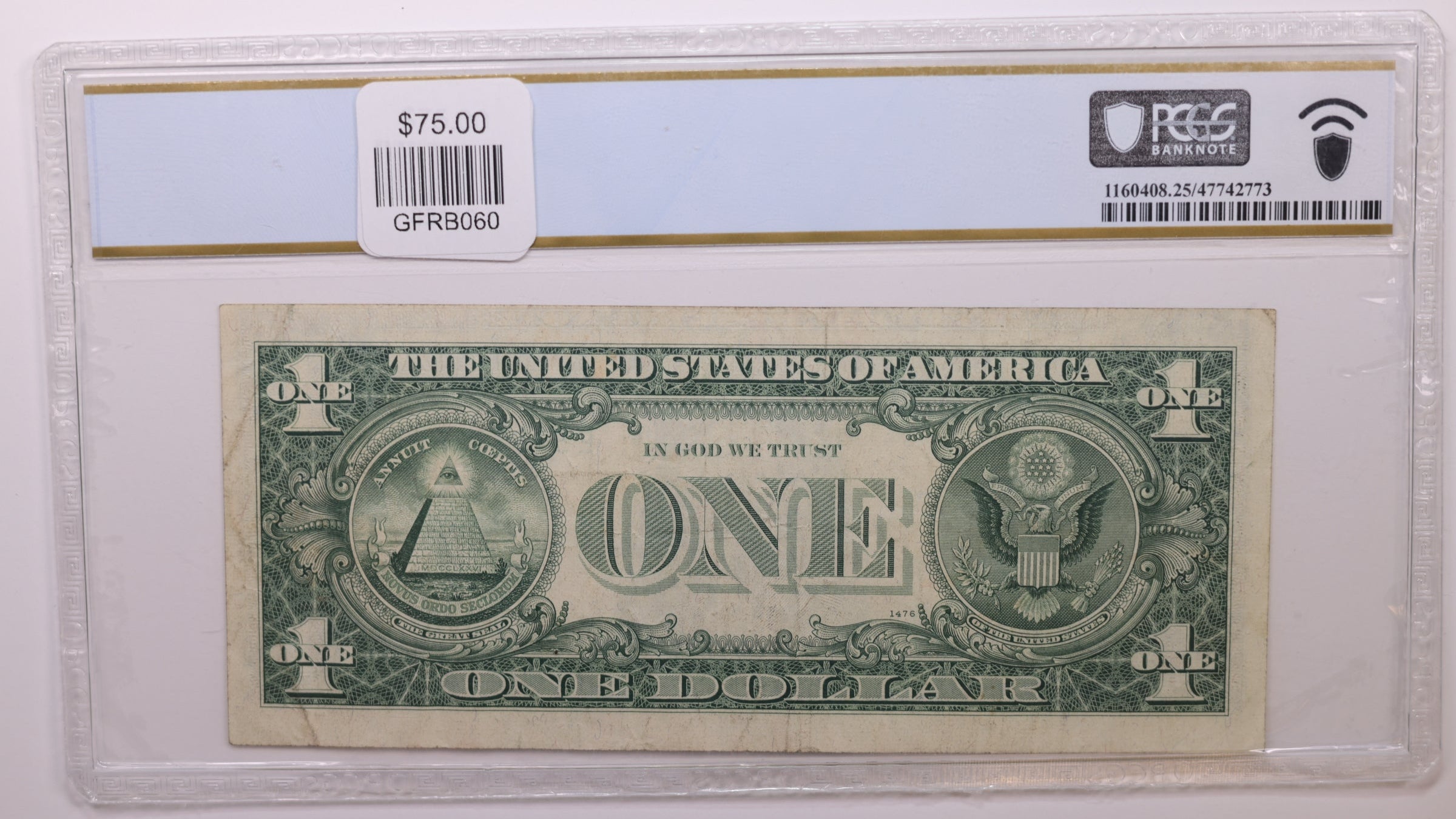 1969B $1, Federal Reserve Note, 'ERROR'., PCGS VF-25., STORE #GFRB060