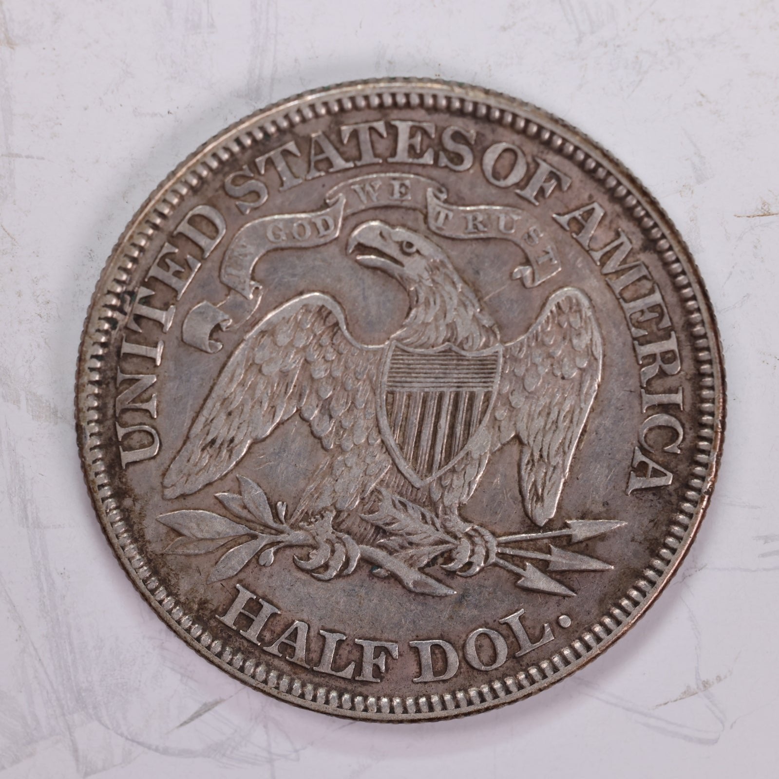 1869 Seated Liberty Half Dollar, Abt Uncirculated Coin, Store #2010