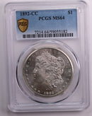 1892-CC Morgan Silver Dollar., 'WOW'., PCGS Certified MS-64., Store