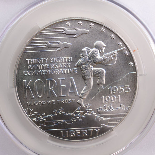 1991-D Korean War Memorial Silver Commemorative, CAC MS69, Store#GMC166