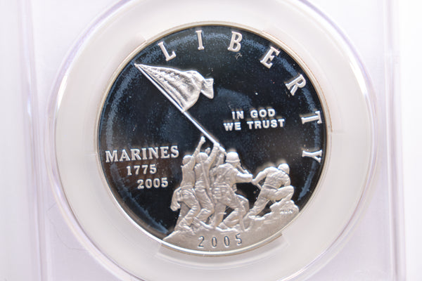 2005-P Marine Corps Silver Commemorative, CAC PR67, Store#GMC167