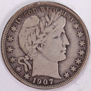 1907-D Barber Half Dollar, Fine+ Circulated Coin, Store