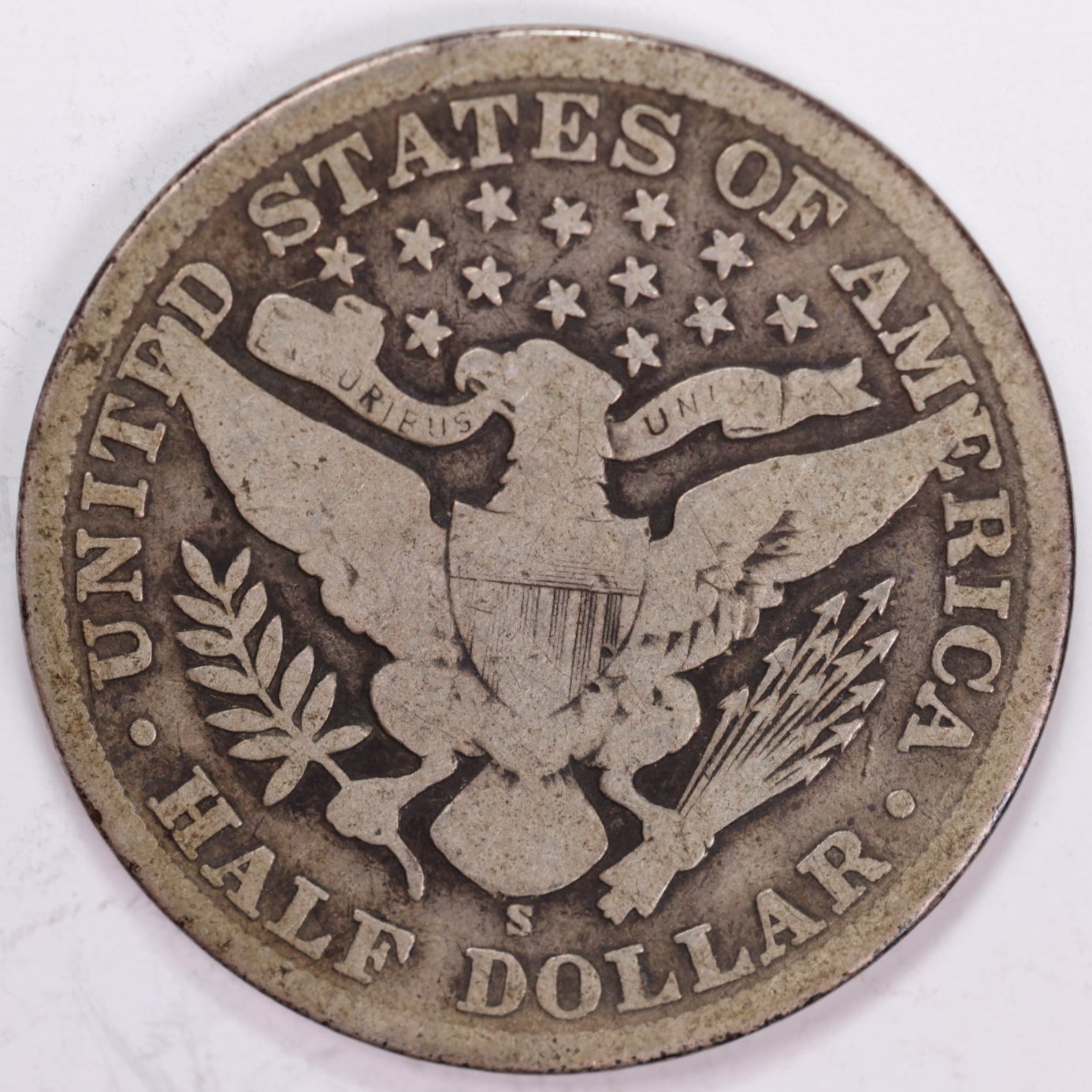 1907-S Barber Half Dollar, Very Good Circulated Coin, Store #HR0898