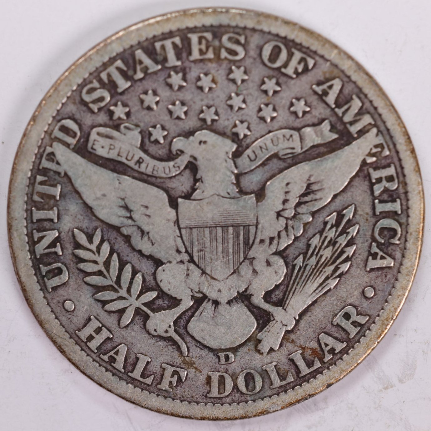 1908-D Barber Half Dollar, Very Good Circulated Coin, Store #HR0914