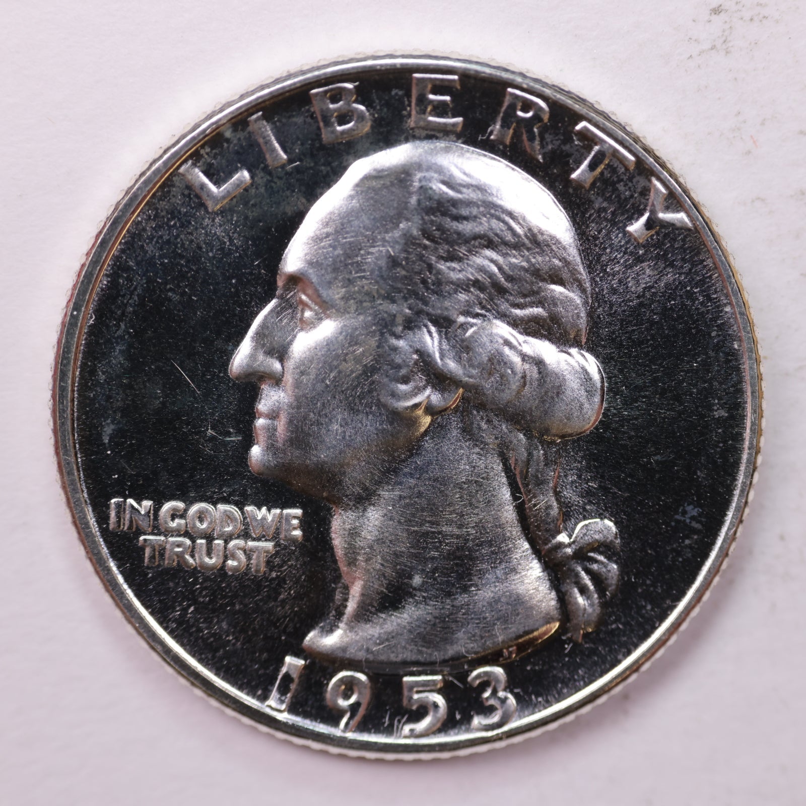 1953 Proof Washington Silver Quarter, Uncirculated Collectible Coin. Sale #QR1754