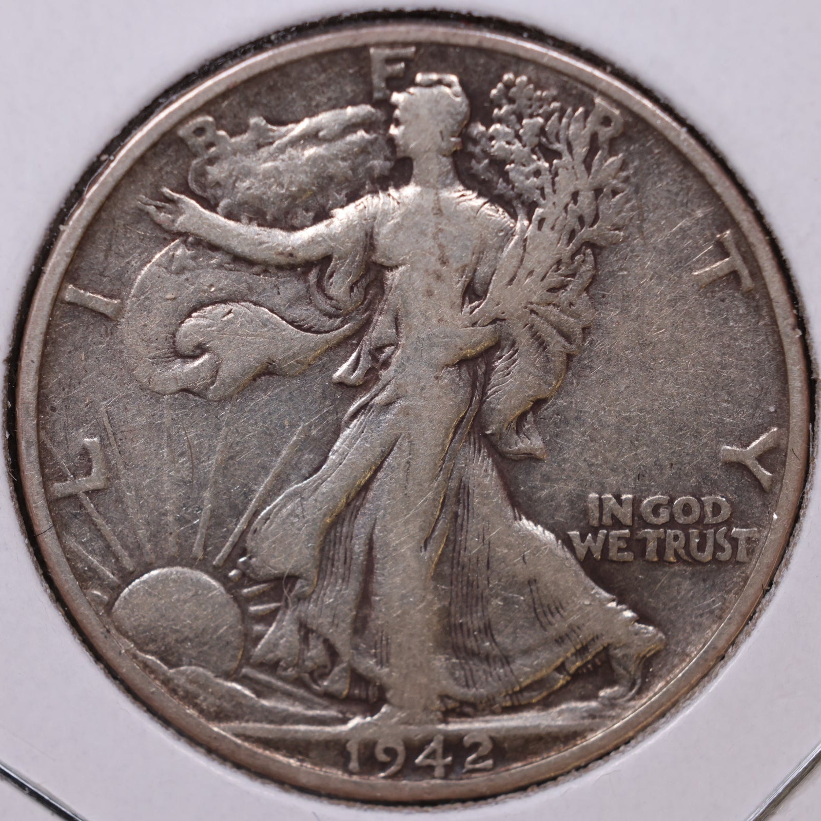 1942-S Walking Liberty Half Dollar, Very Good Circulated Coin, Store #HR354