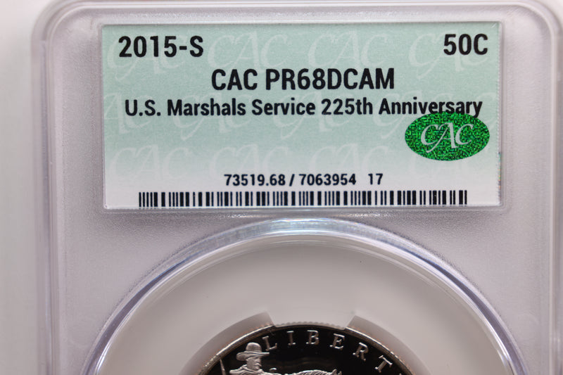 2015-S U.S. Marshals Service Half Dollar., CAC PR68., Store