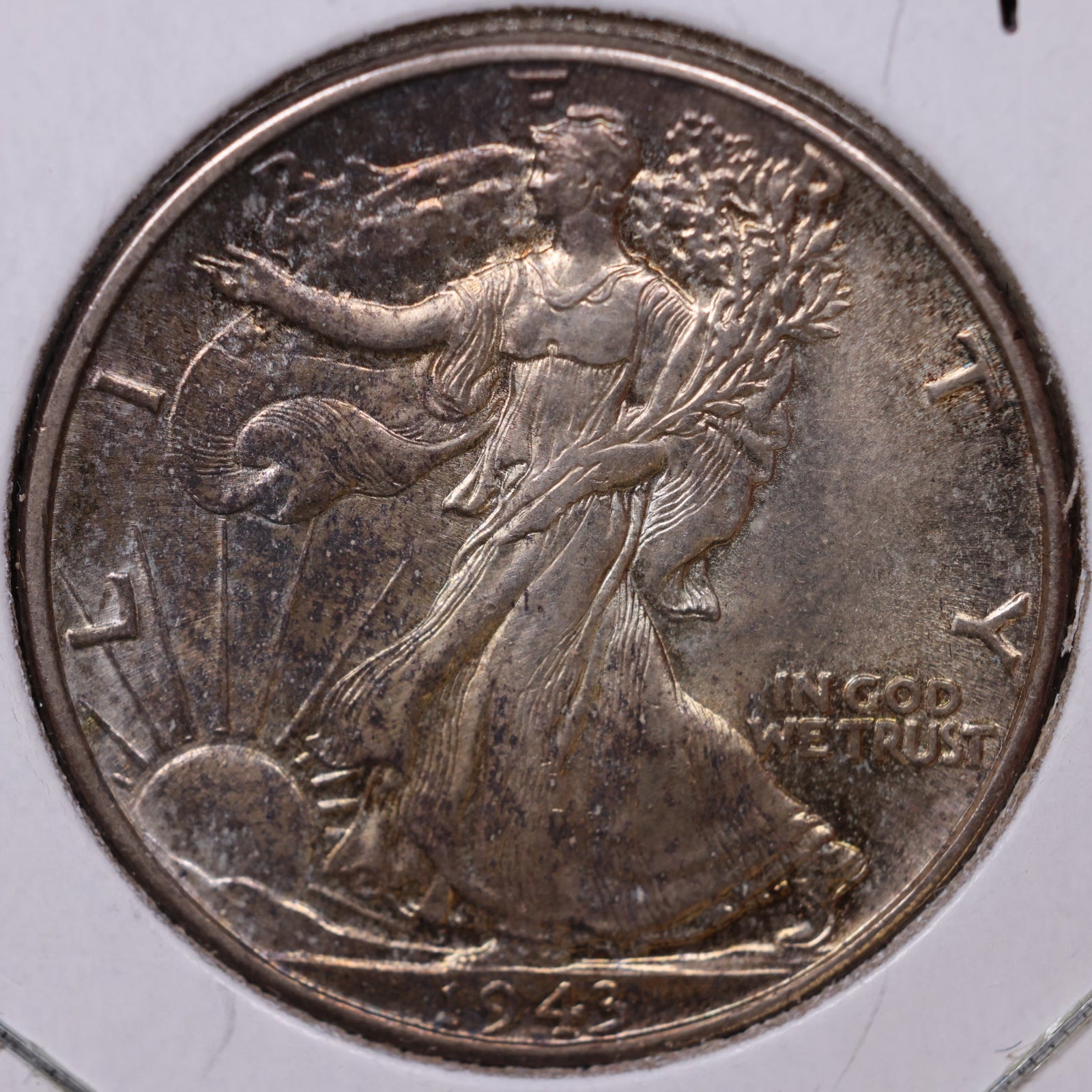 1943 Walking Liberty Half Dollar, Mint Sate Uncirculated Coin, Store #HR356