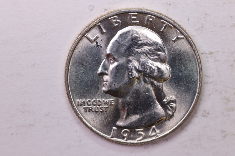 1954-D Washington Silver Quarter, Affordable Uncirculated Collectible Coin. Sale