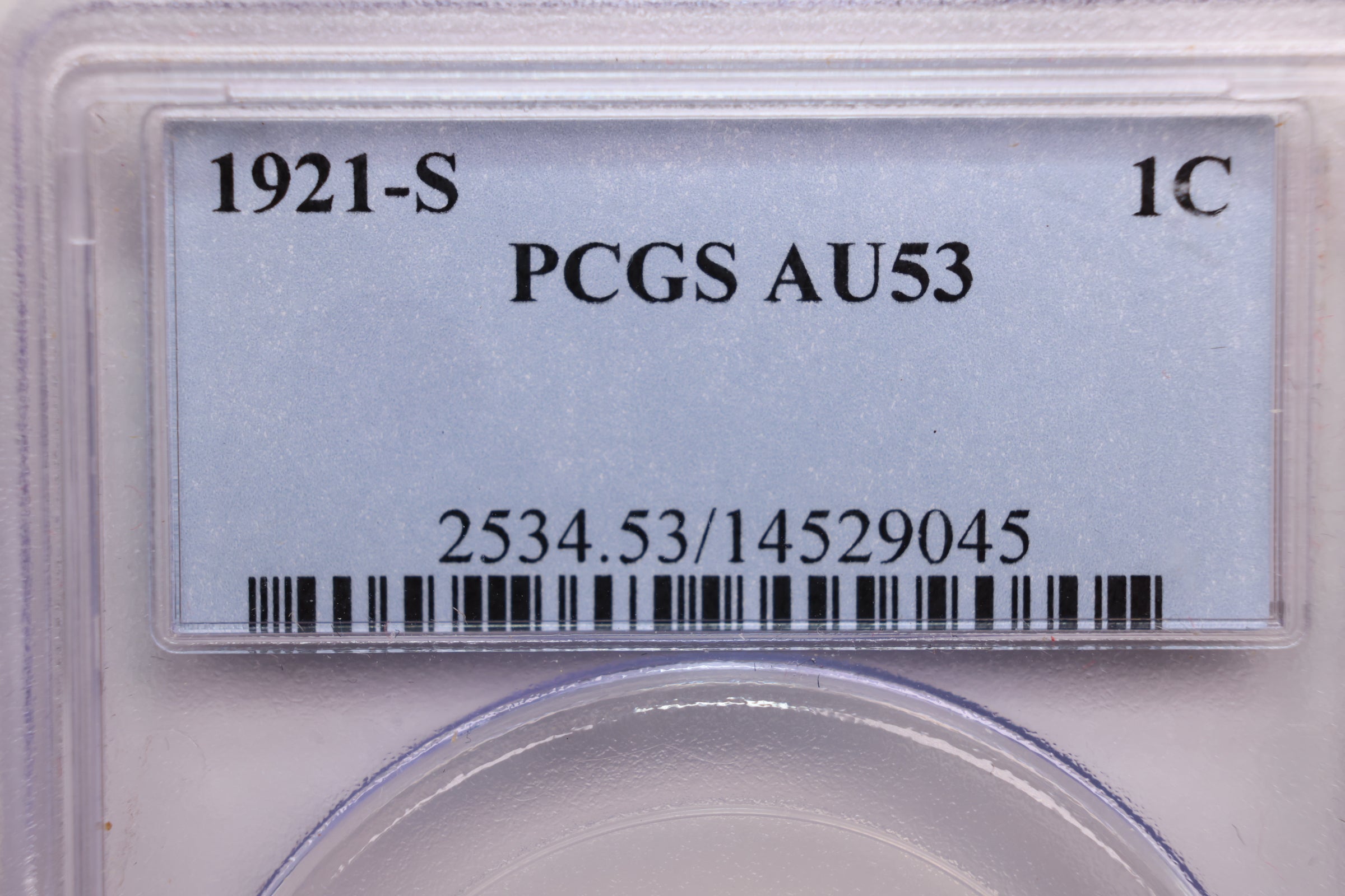 1921-S Lincoln Wheat Cent., PCGS AU-53., Circulated.,  Store #GCT036