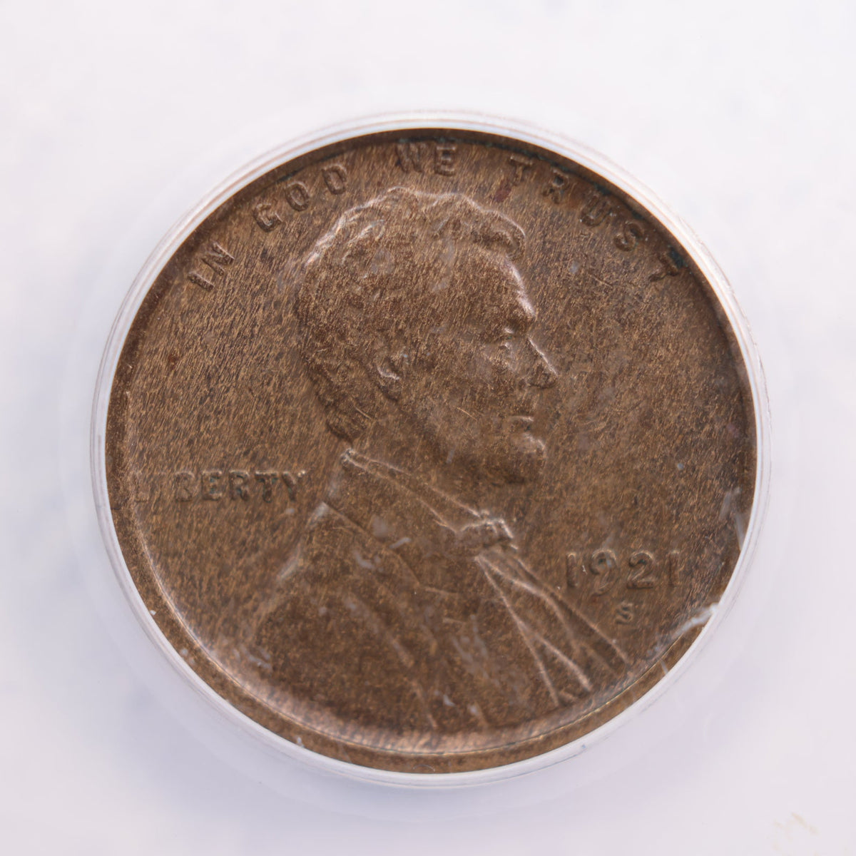 1921-S Lincoln Wheat Cent., ANACS EF-45., Circulated., Store #GCT037