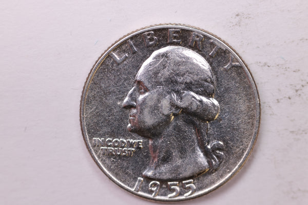 1955 Washington Silver Quarter, Affordable Uncirculated Collectible Coin. Sale #0353598