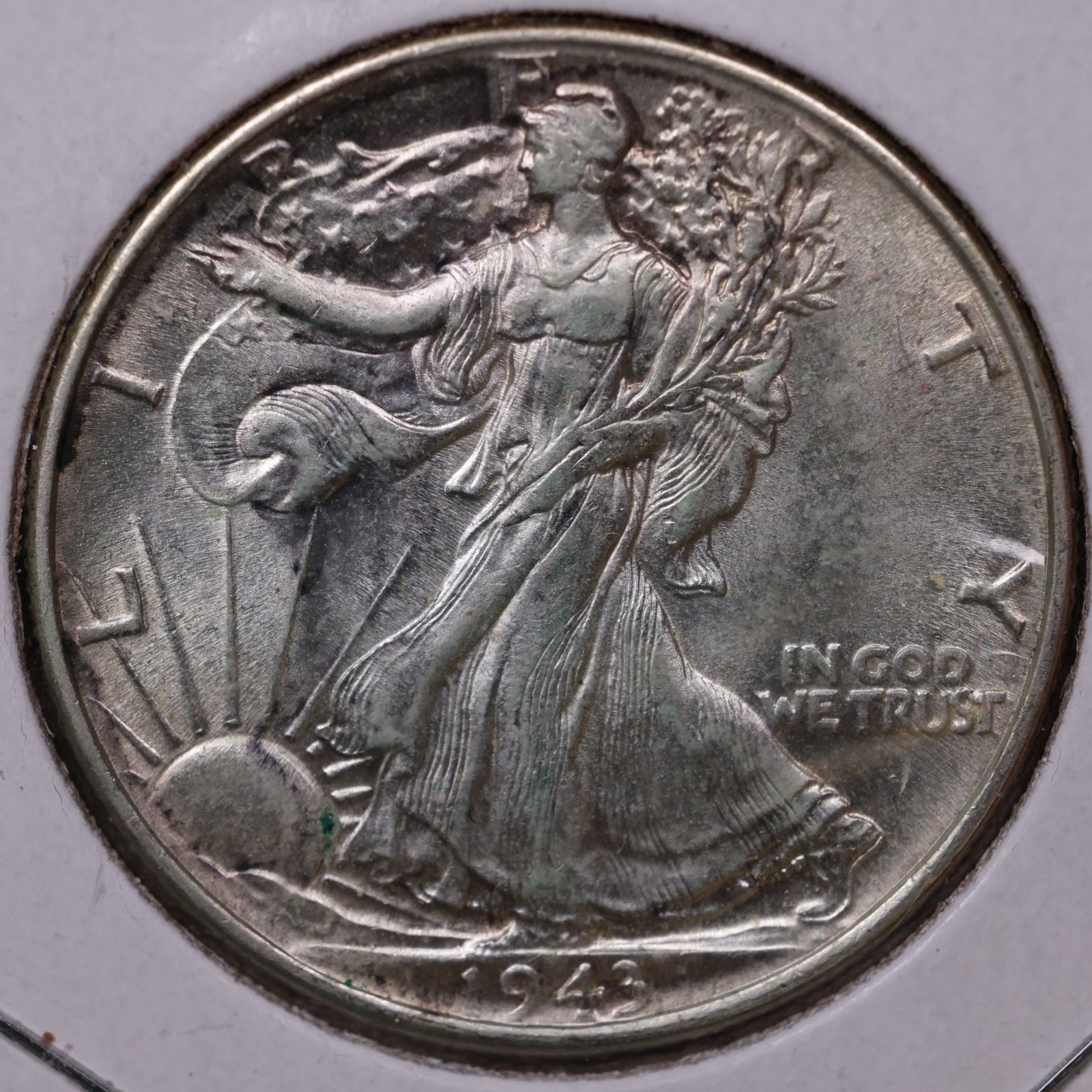 1943 Walking Liberty Half Dollar, About Uncirculated Coin, Store #HR364