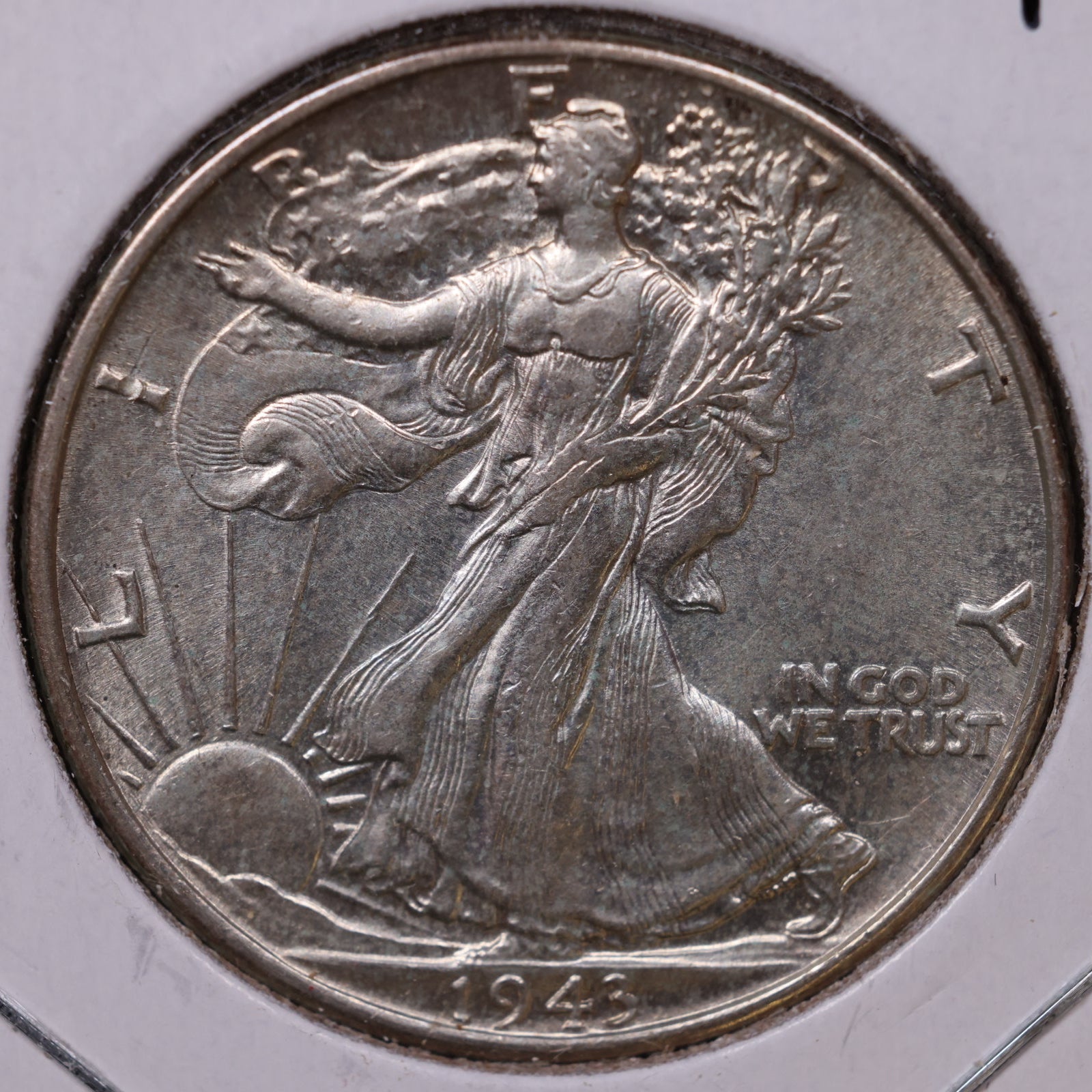 1943 Walking Liberty Half Dollar, About Uncirculated Coin, Store #HR372