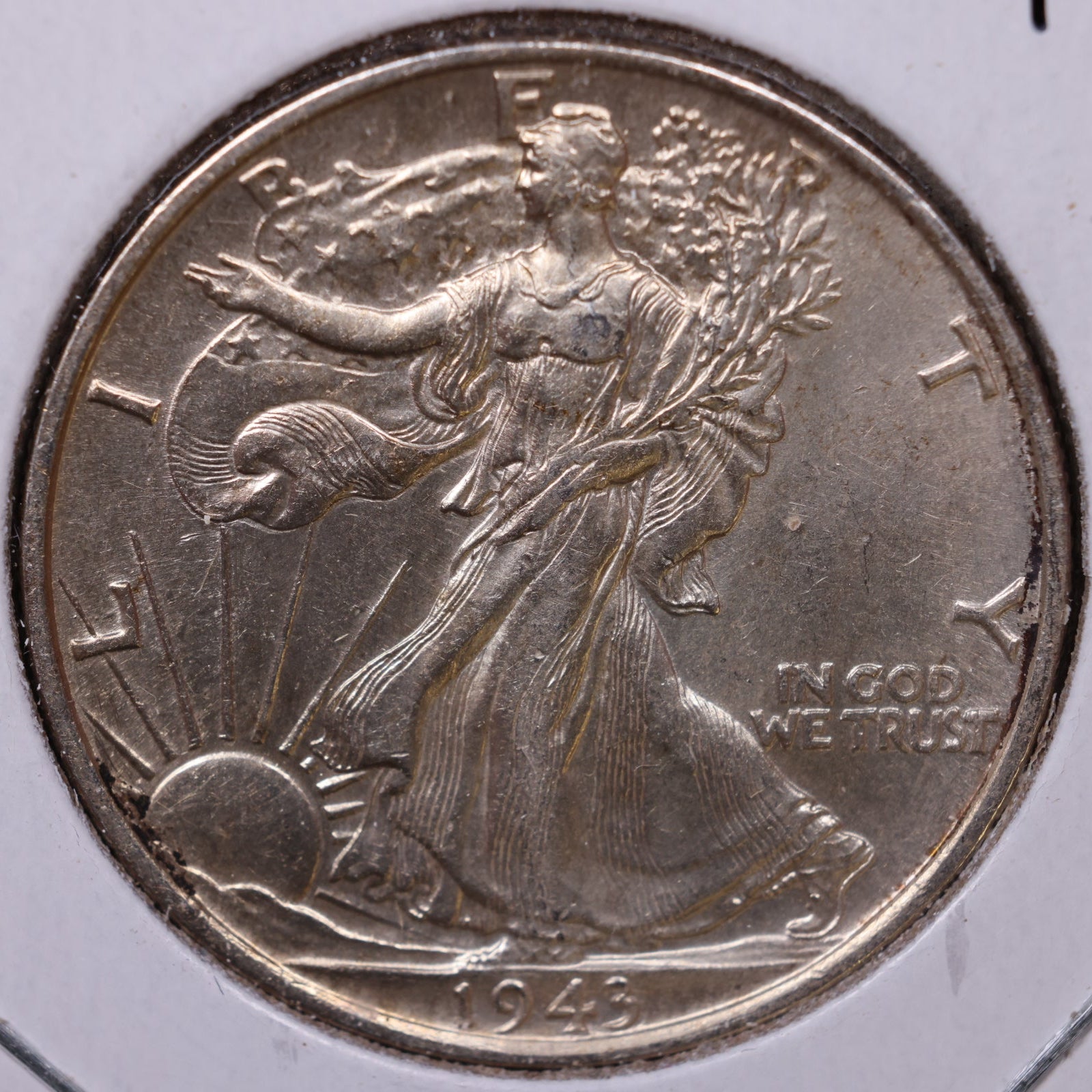 1943 Walking Liberty Half Dollar, About Uncirculated Coin, Store #HR373