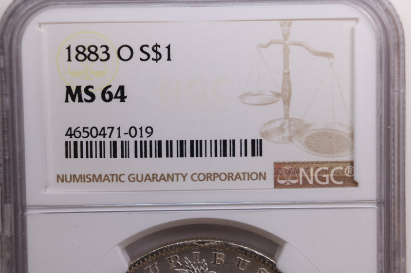 1883-O Morgan Silver Dollar., NGC MS64., Uncirculated, Store