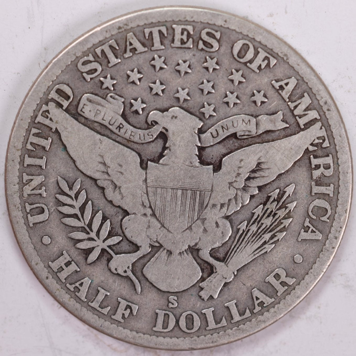 1912-S Barber Half Dollar, Very Good+ Circulated Coin, Store #HR0996