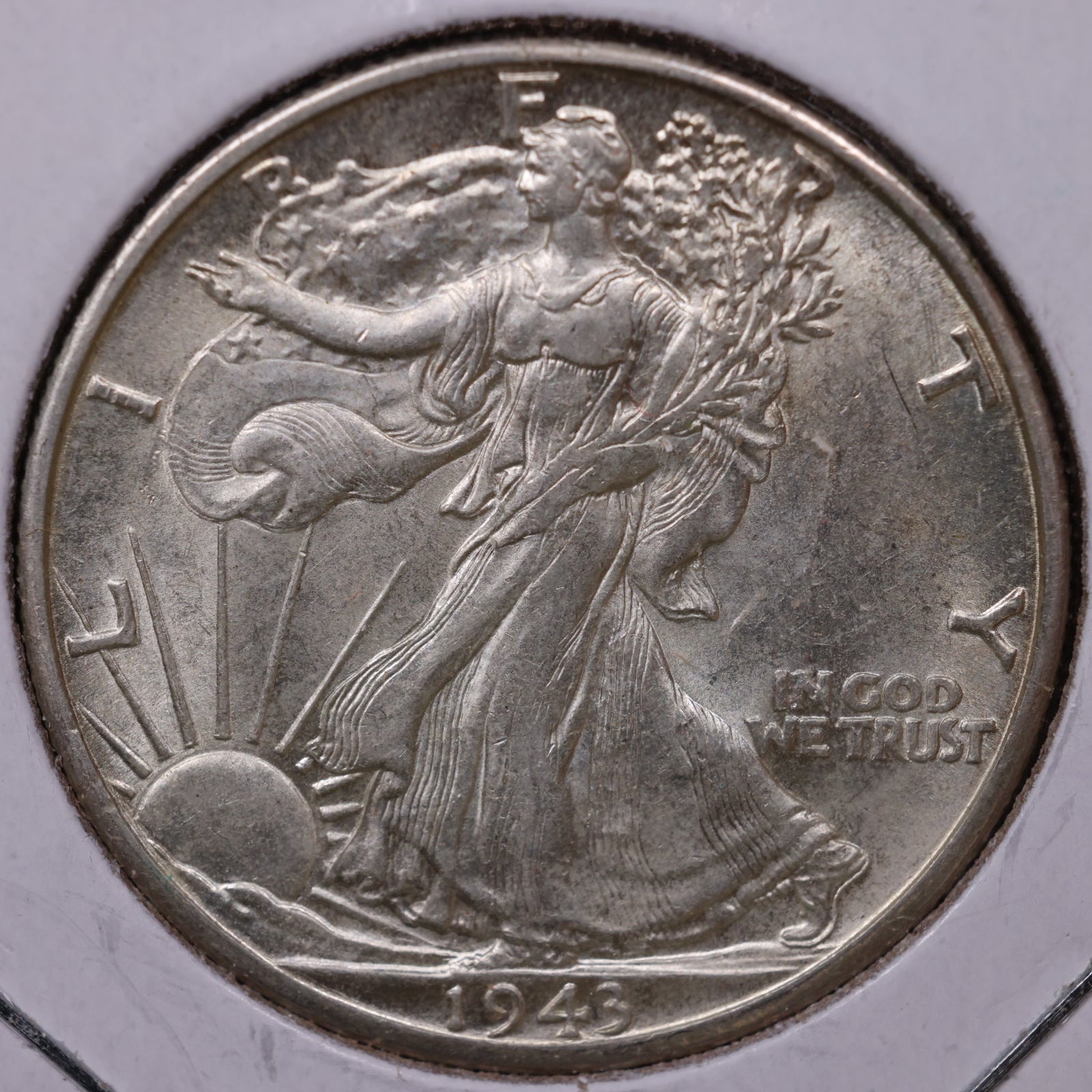 1943-D Walking Liberty Half Dollar, About Uncirculated+ Coin, Store #HR375