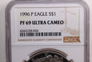1996-P Proof American Silver Eagle, Certified NGC PF69. Store