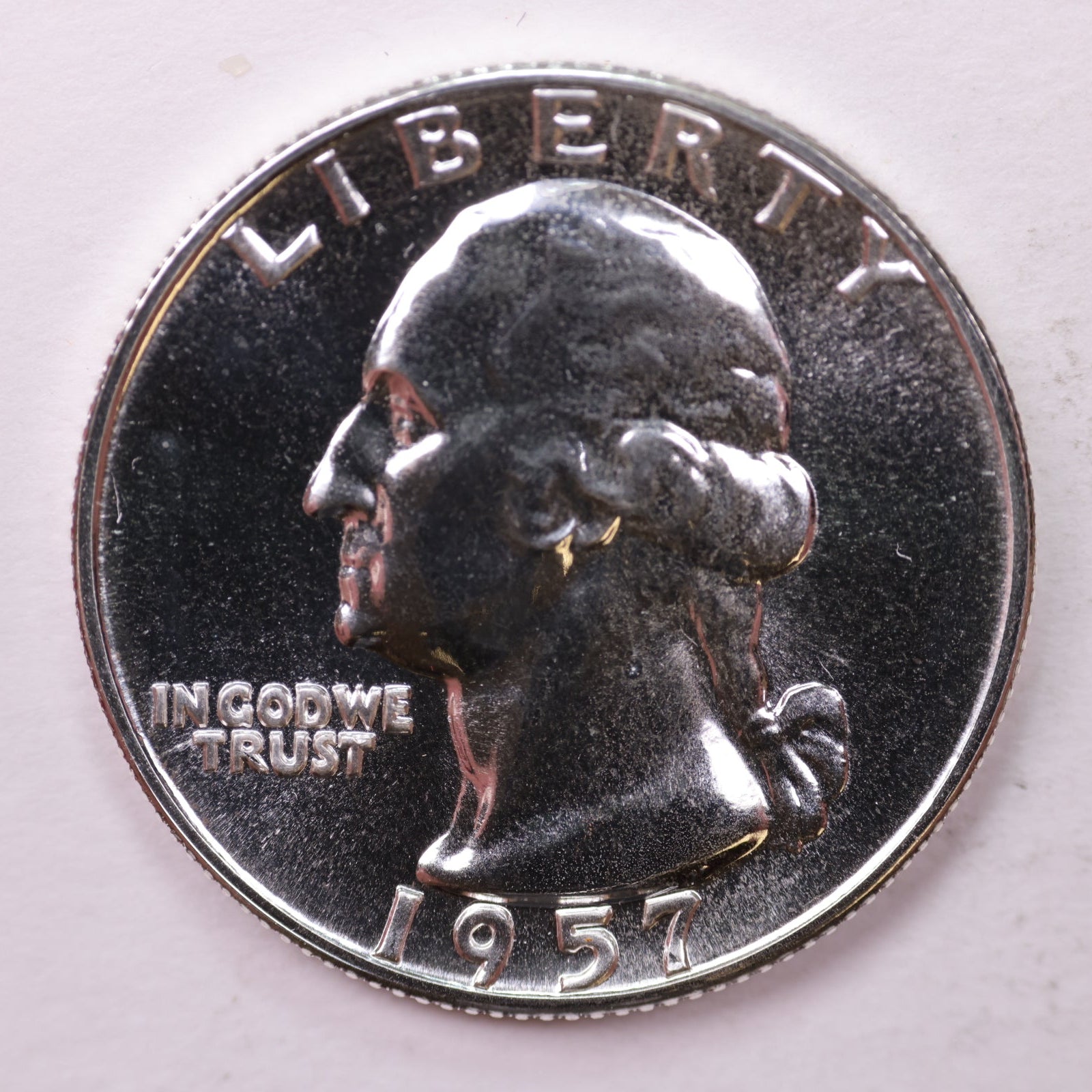 1957 Washington Silver Quarter, Proof Strike Uncirculated Coin, Store #0353614