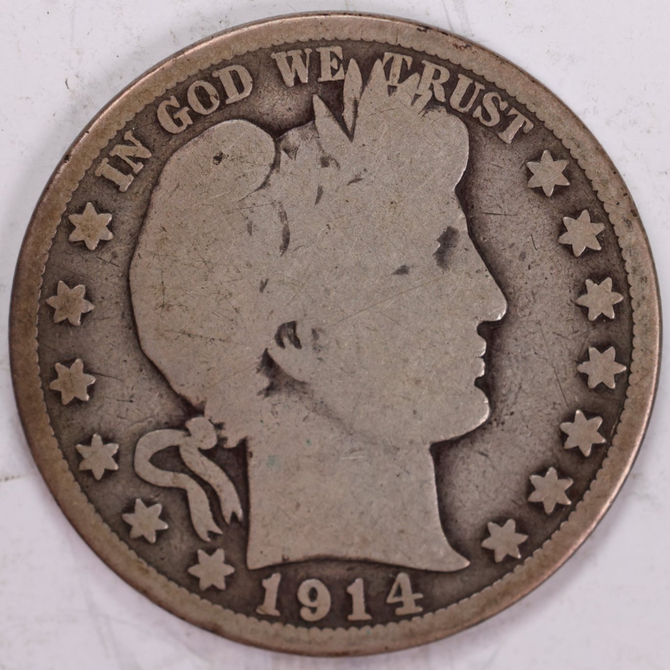 1914 Barber Half Dollar, Good Circulated Coin, Store #HR1015