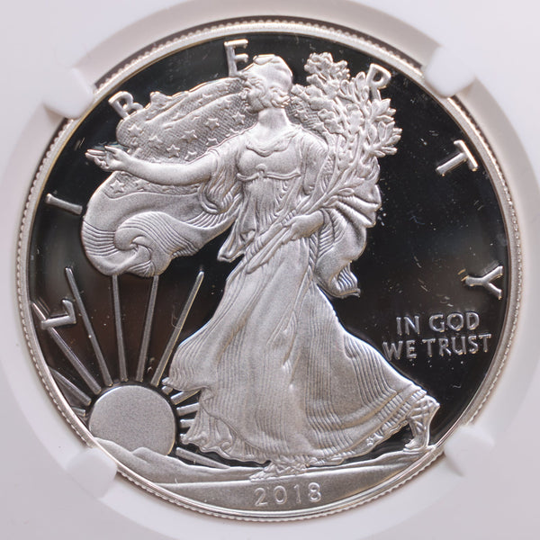 2018-S American Silver Eagle, Proof Strike., NGC PF-69., Store GSE014.