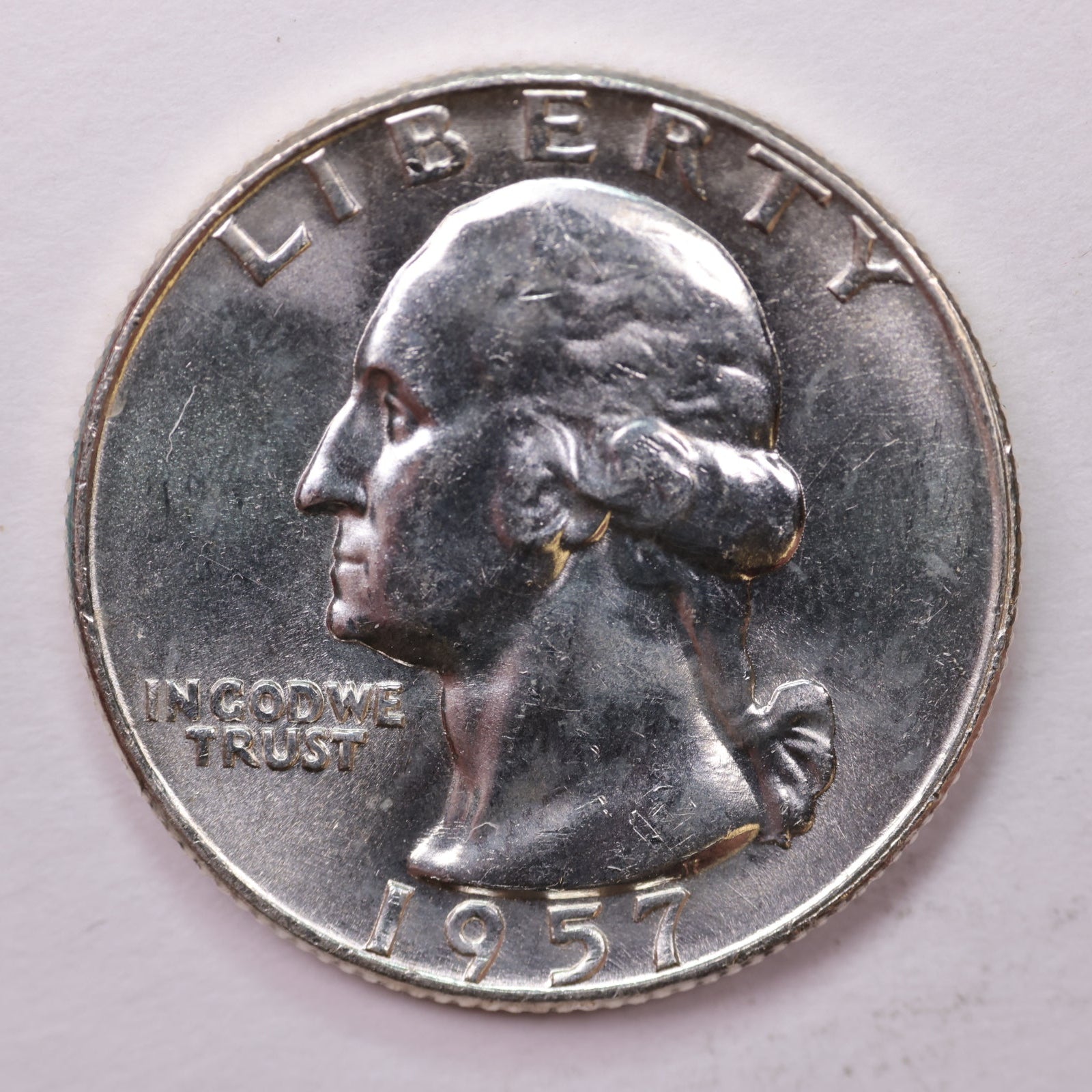 1957-D Washington Silver Quarter, Mint State Uncirculated Coin, Store #0353617