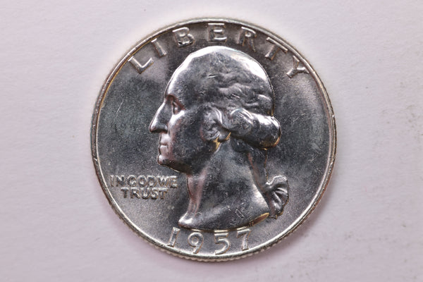 1957-D Washington Silver Quarter, Affordable Uncirculated Collectible Coin. Sale #0353617