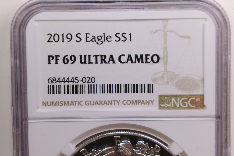 2019-S American Silver Eagle, Proof Strike., NGC PF-69., Store GSE015.