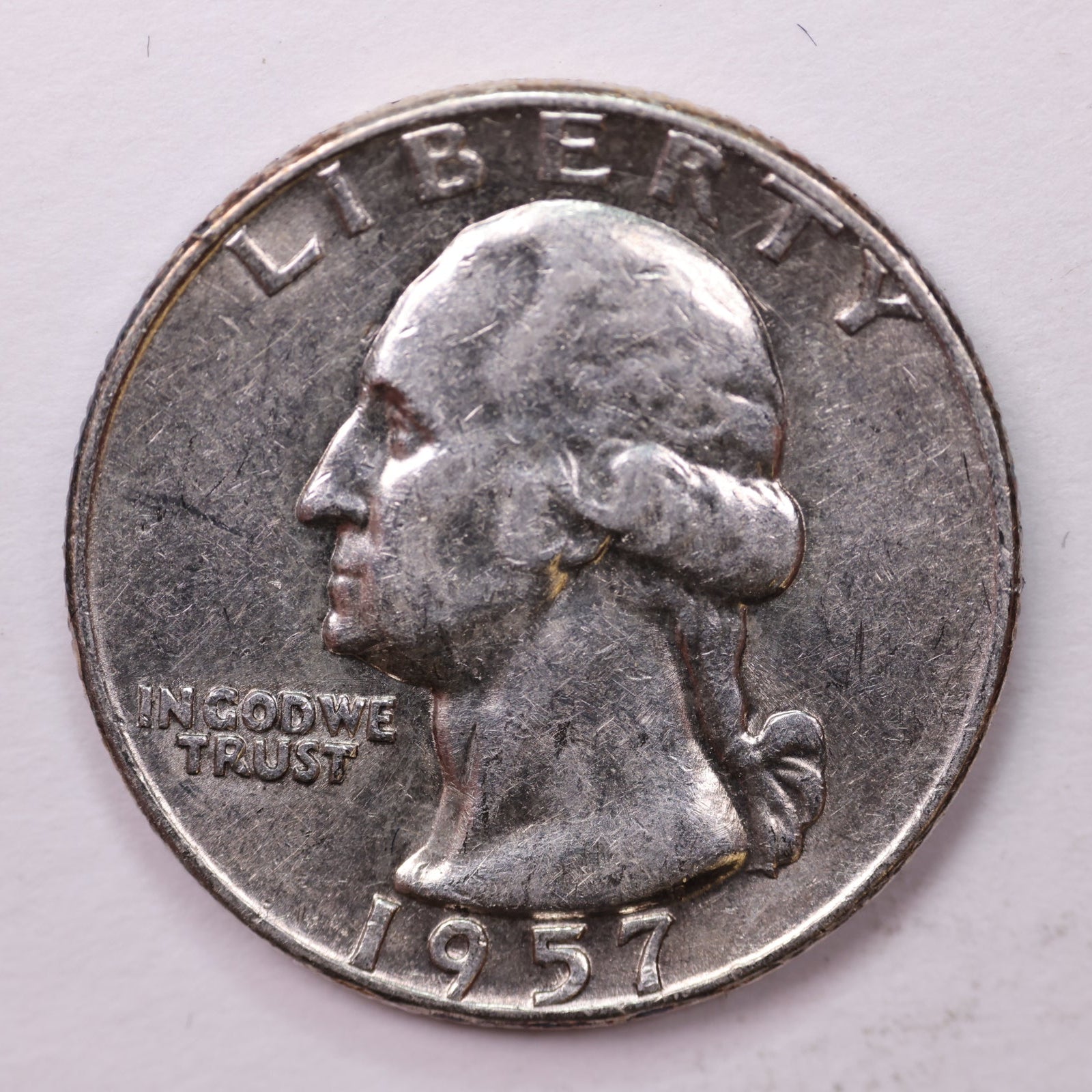 1957-D Washington Silver Quarter, About Uncirculated Coin, Store #0353619