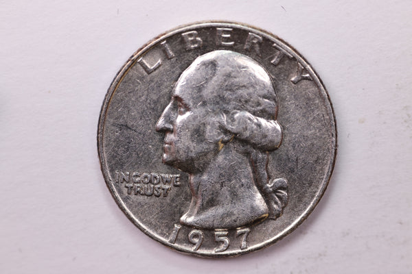 1957-D Washington Silver Quarter, Affordable Uncirculated Collectible Coin. Sale #0353619
