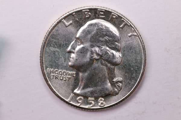 1958 Washington Silver Quarter, Affordable Uncirculated Collectible Coin. Sale #0353620