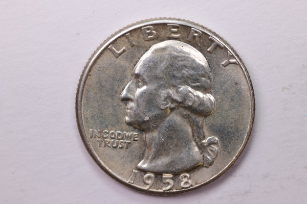1958 Washington Silver Quarter, Affordable Uncirculated Collectible Coin. Sale #0353621