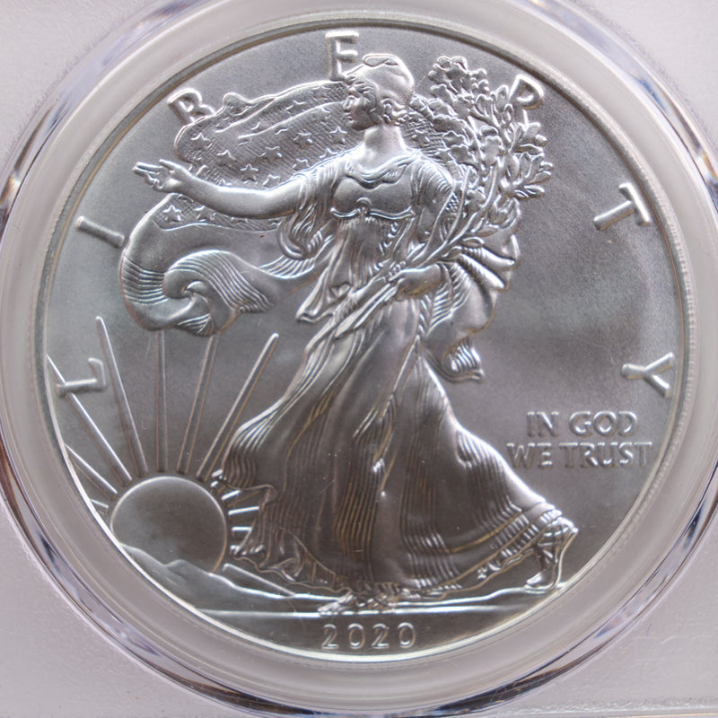 2020 American Silver Eagle, Business Strike., NGC MS-69., Store GSE017.