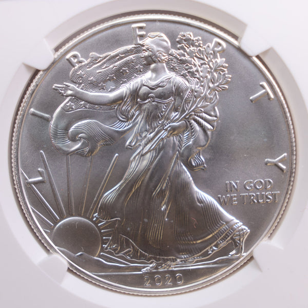 2020(W) American Silver Eagle, Business Strike., NGC MS70., Store GSE019.