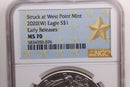 2020(W) American Silver Eagle, Business Strike., NGC MS70., Store GSE019.