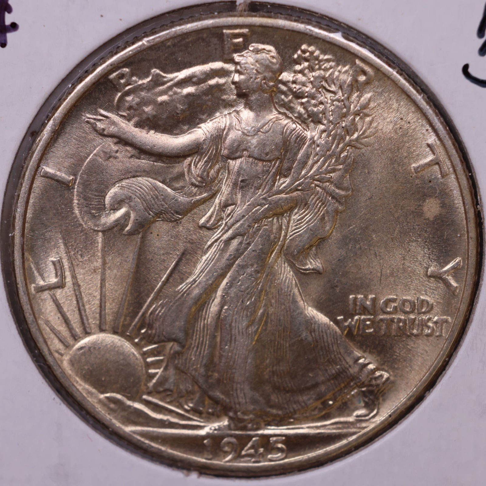 1945 Walking Liberty Half Dollar, Extra Fine Circulated Coin, Store #HR410