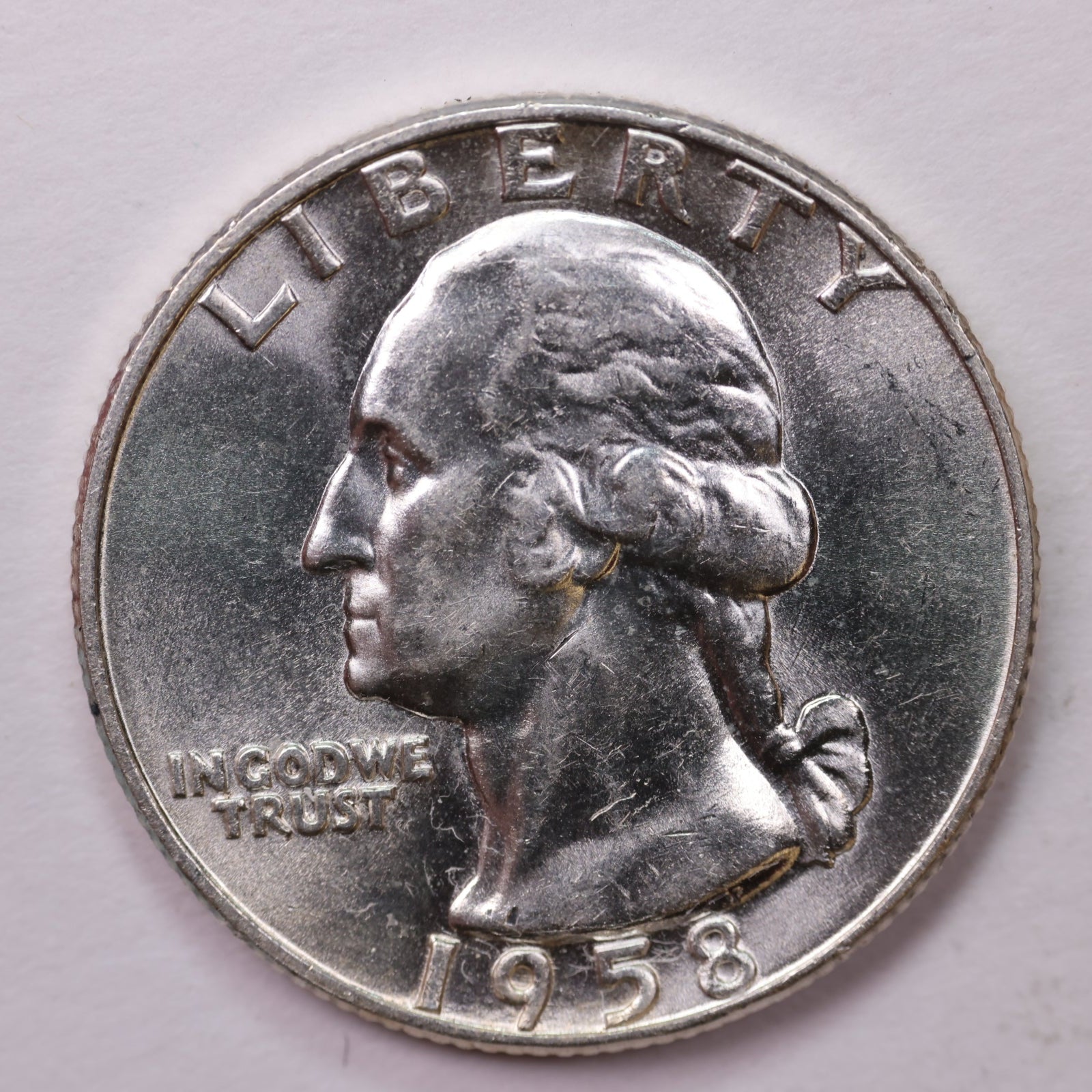 1958-D Washington Silver Quarter, Mint State+ Uncirculated Coin, Store #0353625