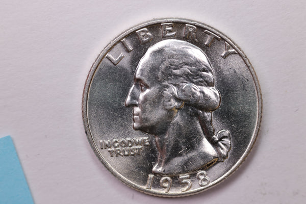 1958-D Washington Silver Quarter, Affordable Uncirculated Collectible Coin. Sale #0353625