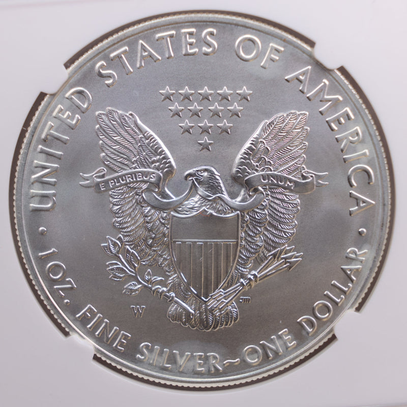2020-W American Silver Eagle, Burnished Strike., NGC MS70., Store GSE020.