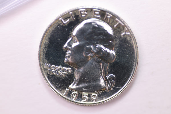 1959 Proof Washington Silver Quarter, Affordable Uncirculated Collectible Coin. Sale #0353627