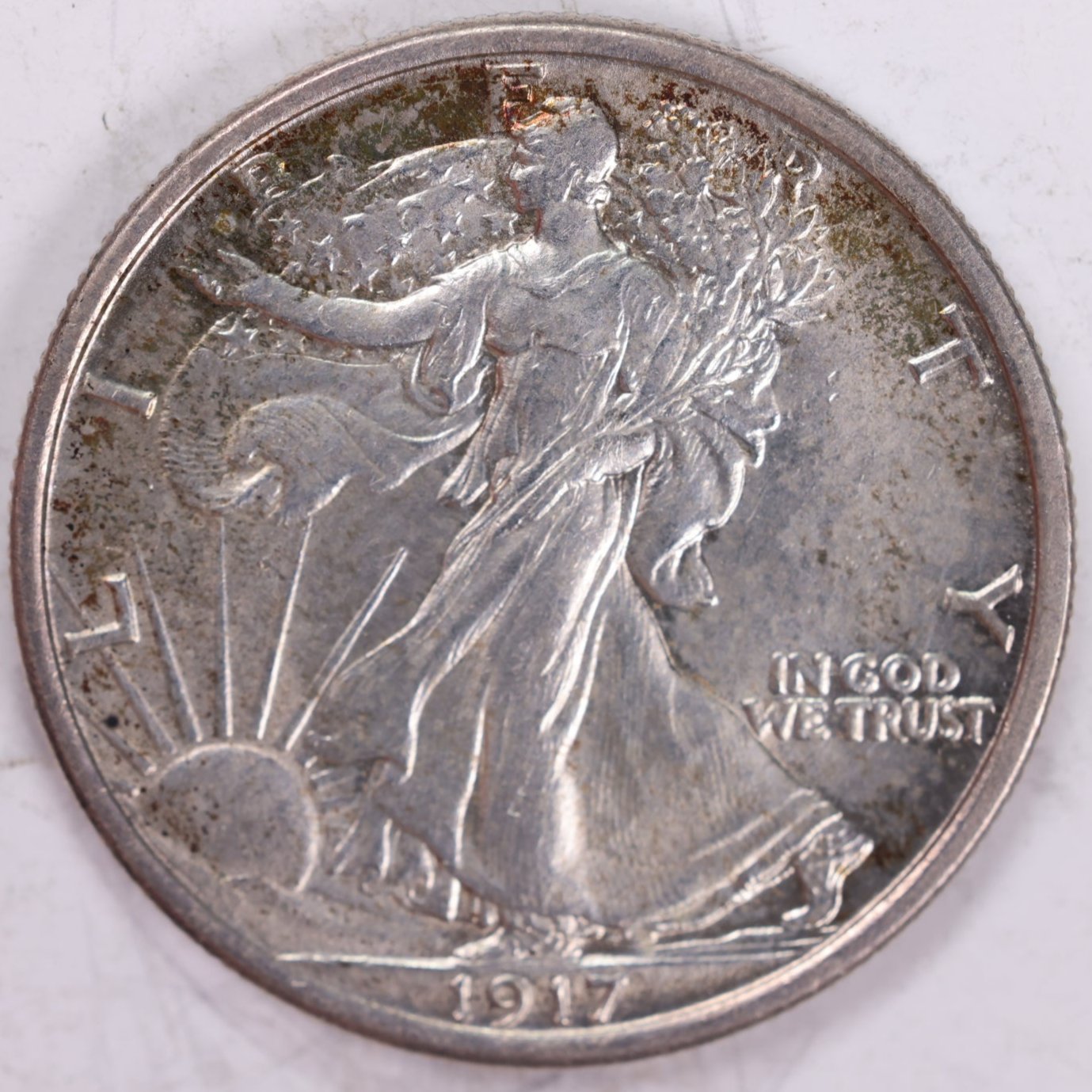 1917 Walking Liberty Half Dollar, Mint State Coin, Store #HR1328