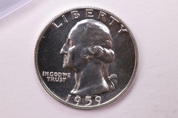 1959 Proof Washington Silver Quarter, Affordable Uncirculated Collectible Coin. Sale #0353628