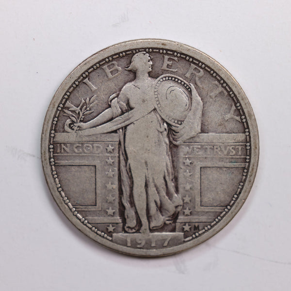 1917 Standing Liberty Quarter., Type-1, Very Fine Circulated Coin., Store #QR0275.