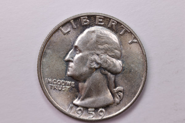 1959-D Washington Silver Quarter, Affordable Uncirculated Collectible Coin. Sale #0353632