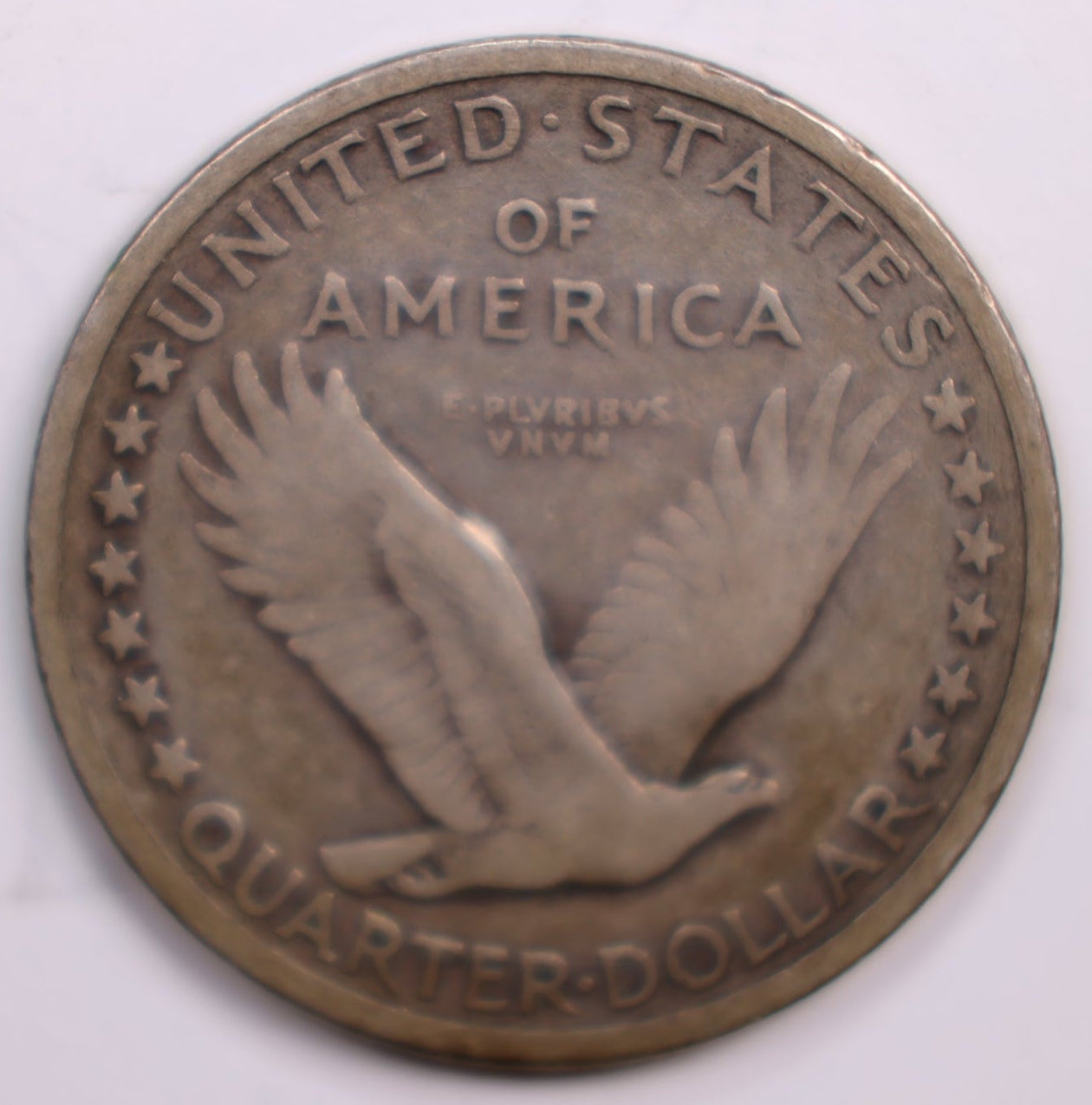 1917-D Standing Liberty Silver Quarter., Type-1, Fine Circulated Coin., Store #QR0278