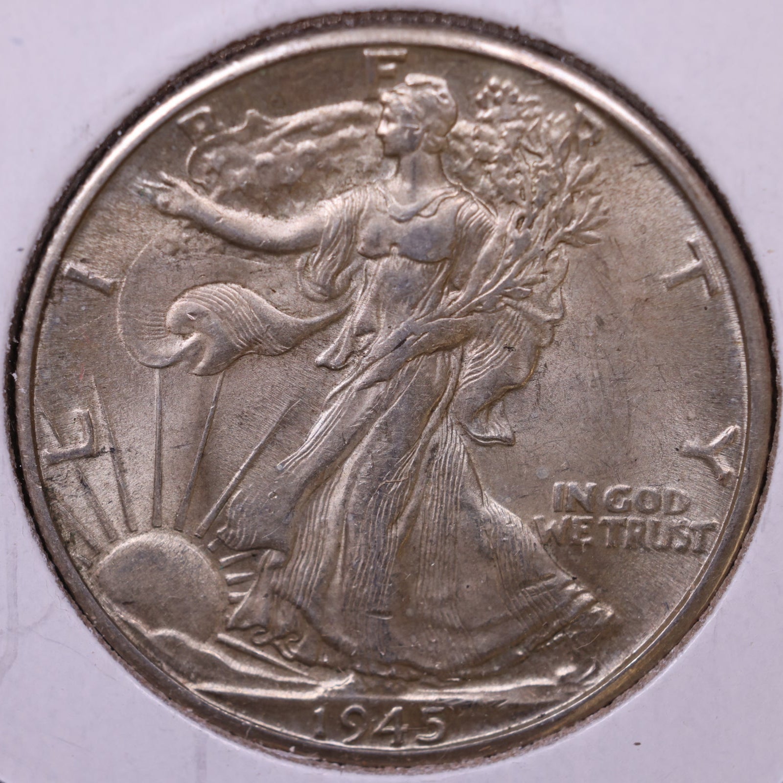 1945-D Walking Liberty Half Dollar, Extra Fine Circulated Coin, Store #HR436