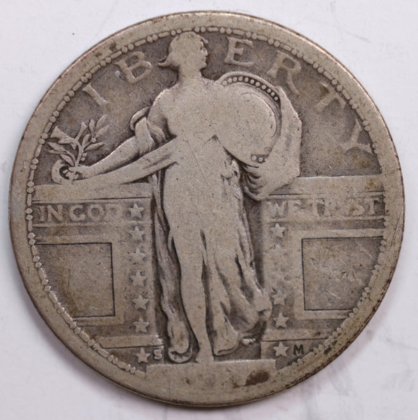 1917-S Standing Liberty Quarter., Type-1, Fine Circulated Coin., Store #QR0279.
